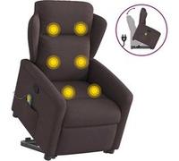 vidaXL Sta-op-massagestoel verstelbaar stof donkerbruin3303149 Marron G