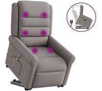 vidaXL Sta-op-massagestoel verstelbaar stof taupe3303331 Taupe G