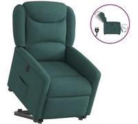 vidaXL Fauteuil électrique - Vert foncé Tissu