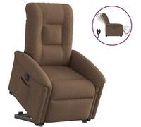 vidaXL Fauteuil inclinable électrique - Marron Tissu