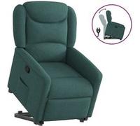 vidaXL Fauteuil 3303200 relèveur inclinable tissu vert foncé