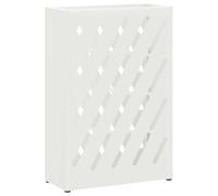 vidaXL Stand de Parapluie de Pluie Blanc 28 x 12 x 41 cm Acier, Rangement d'entrée, Support Parapluie rectangulaire, Moderne, Durable, pour Une Maison Bien organisée