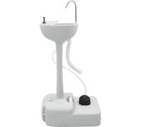 vidaXL Station de lavage manuelle de camping Gris 50,5 x 33 x 103 cm