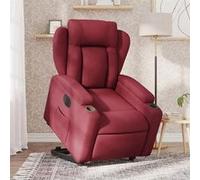 vidaXL Fauteuil inclinable électrique rouge bordeaux tissu