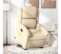 vidaXL Fauteuil inclinable électrique – Chaise de relaxation, dossier et repose-pied réglables, tissu crème