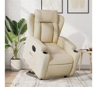 vidaXL Fauteuil électrique - Crème tissu