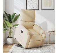 vidaXL Fauteuil inclinable électrique crème tissu