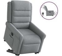 vidaXL stoel électrique réglable tissu gris clair Gris G