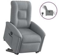vidaXL stoel électrique réglable tissu gris clair Gris G