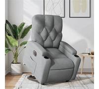 vidaXL stoel électrique réglable tissu gris clair Gris G