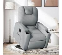 vidaXL stoel électrique réglable tissu gris clair Gris G