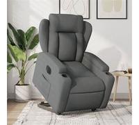 vidaXL Fauteuil inclinable électrique – Dossier et repose-pied réglables – Tissu gris foncé