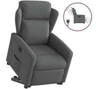 vidaXL Fauteuil électrique inclinable et réglable tissu gris foncé