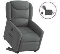 vidaXL Fauteuil inclinable électrique réglable en tissu Gris foncé