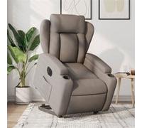 vidaXL stoel électrique réglable tissu taupe Gris G
