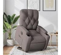 vidaXL stoel électrique réglable tissu taupe Gris G