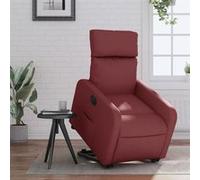 vidaXL Fauteuil inclinable électrique rouge bordeaux similicuir