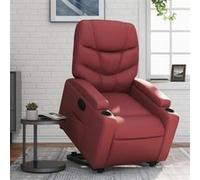 vidaXL Fauteuil inclinable électrique rouge bordeaux similicuir