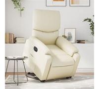 vidaXL Fauteuil inclinable électrique crème similicuir