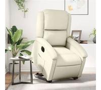 vidaXL Fauteuil inclinable électrique crème similicuir