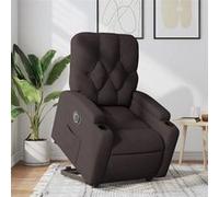 vidaXL Fauteuil inclinable électrique marron foncé tissu