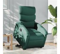 vidaXL Fauteuil inclinable électrique vert foncé tissu