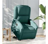vidaXL Fauteuil Inclinable Électrique, Chaise de Relaxation avec Dossier et Repose-Pied Réglables, Siège de Salon, Moderne, Vert Foncé Tissu