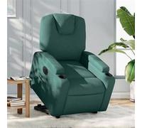 vidaXL Fauteuil inclinable électrique vert foncé tissu