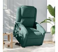 vidaXL Fauteuil inclinable électrique vert foncé velours