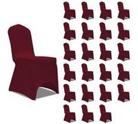 vidaXL Stoelhoezen stretch 24 st bordeauxrood3051645 Rouge G