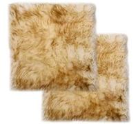vidaXL Coussins de chaise 2 pcs Mélange de marron Mouton Véritable