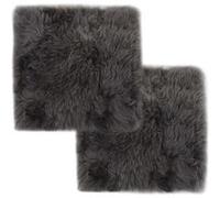 vidaXL Coussins de Chaise 2 Pcs Gris Clair Mouton Véritable