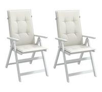 VidaXL Coussins de chaise lot de 2 - Crème