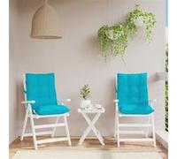vidaXL Stoelkussens 2 st lage rug oxford stof turquoise377734 G