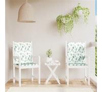 vidaXL Stoelkussens 2 st lage rug stof bladpatroon361328 G