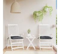 VIDAXL Coussins de chaise lot de 2 - Carreaux noirs