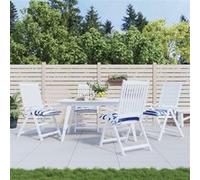 vidaXL Stoelkussens 4 st gestreept 40x40x7 cm stof wit en blauw361487 Multicolore G