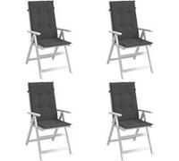 vidaXL Stoelkussens 4 st hoge rug 120x50x4 cm stof gemÃªleerd antraciet4002410 Anthracite G