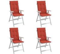 vidaXL Stoelkussens 4 st hoge rug 120x50x4 cm stof gemÃªleerd rood4002431 Rouge G