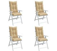 vidaXL Stoelkussens 4 st hoge rug 120x50x7 cm stof gemÃªleerd beige4002356 G