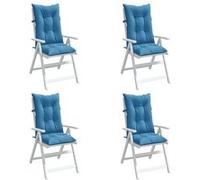 vidaXL Stoelkussens 4 st hoge rug 120x50x7 cm stof gemÃªleerd blauw4002359 Bleu G