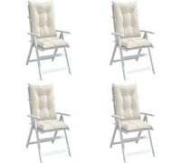 vidaXL Lot de 4 Coussins - Crème Mélangé