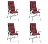 vidaXL Stoelkussens 4 st hoge rug 120x50x7 cm stof gemÃªleerd wijnrood4002374 Rouge G