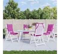 vidaXL Lot de 4 coussins de chaise dossier haut - tissu Oxford, imperméable, antidérapant - Rose