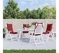 vidaXL Stoelkussens 4 st hoge rug oxford stof wijnrood377630 Rouge G