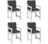 vidaXL Stoelkussens 4 st lage rug 100x50x7 cm stof gemÃªleerd antraciet4002377 Anthracite G