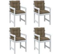 vidaXL Stoelkussens 4 st lage rug 100x50x7 cm stof gemÃªleerd taupe4002404 Taupe G