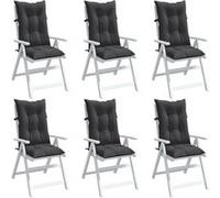 vidaXL Coussins de chaise à haut dossier 6 pcs. Melange Anthracite 120x50x7 cm Tissu