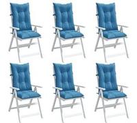 vidaXL Coussins de chaise à haut dossier 6 pcs. Melange Bleu 120x50x7 cm Tissu