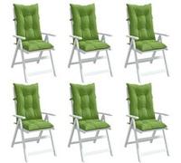vidaXL Stoelkussens 6 st hoge rug 120x50x7 cm stof gemÃªleerd groen4002363 G